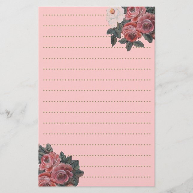 Rosenblumenstrauß Briefpapier (Vorderseite)