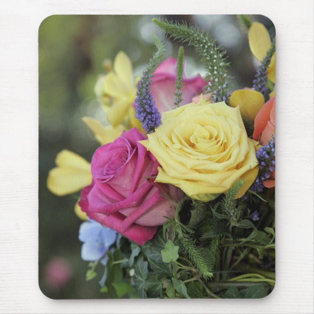 Rosenblumenstrauß Mousepad (Vorne)