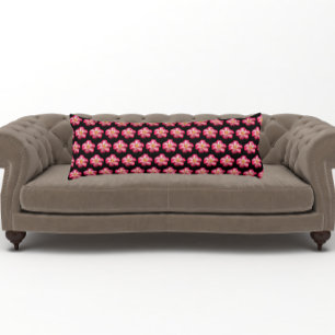 Rosenblüte auf schwarzem Blumenmuster Seitenschläferkissen