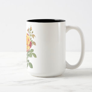 ROSENBLÜTEN DESIGN ZWEIFARBIGE TASSE