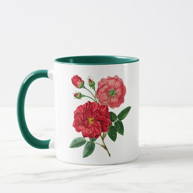 Rosenblüten, farbenfroh rot, tasse (Links)