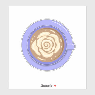 Rosenblüten-Latte Aufkleber