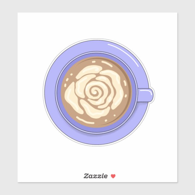 Rosenblüten-Latte Aufkleber (Blatt)