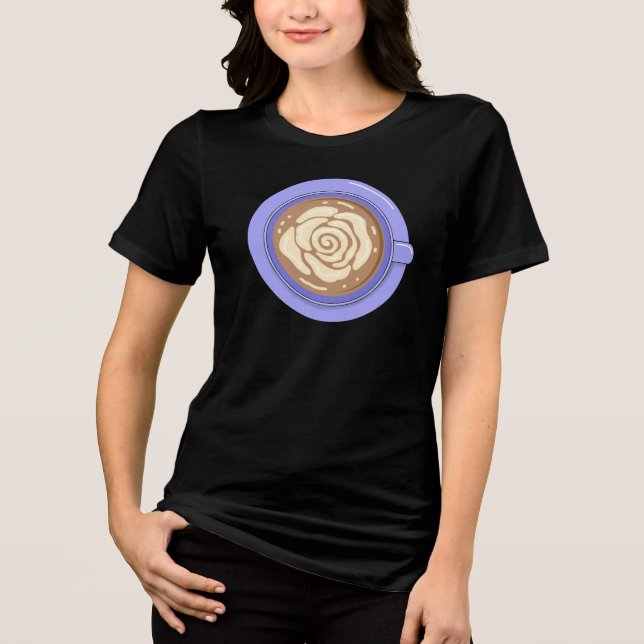 Rosenblüten-Latte  Tri-Blend Shirt (Vorderseite)