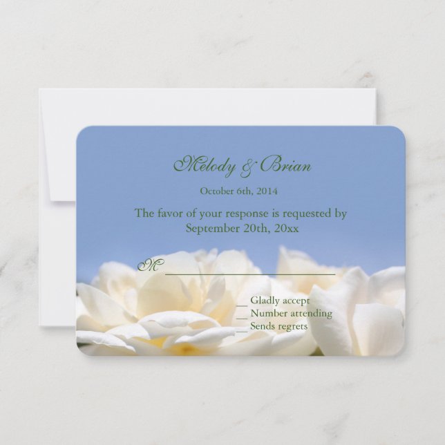 Rosenblütenblütenblüte Hochzeit rsvp Karte (Vorderseite)