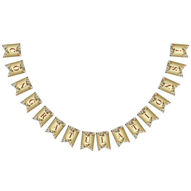 Rosenblütengoldbräunungsflagge Wimpelkette (Alle)