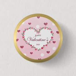 Rosenblütenherzen Valentinstag Geschenke Button