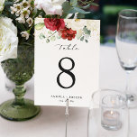 Rosenblütenkarte für die Hochzeitskarte der Roten  RSVP Karte<br><div class="desc">Red White Roses Floral Wedding Tischnummer Card (1) Bitte passen Sie diese Vorlage einzeln an (z.B. von Nummer 1 bis xx) und fügen Sie jede Zahlenkarte separat in Ihren Warenkorb ein. (2) Für weitere Anpassungen klicken Sie bitte auf den Link "Weiter anpassen" und verwenden Sie unser Designwerkzeug, um diese Vorlage...</div>