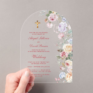 Rosenbogen Hochzeit religiös Acryleinladungen
