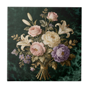 Rosenbouquet im antiken Stil Teppich Fliese