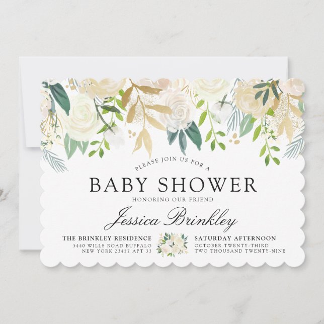 Rosenbraut| Babydusche Einladung (Vorderseite)