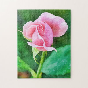 Rosenbud Blume Art Garden Puzzle