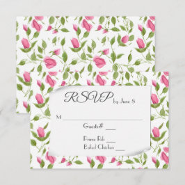 Rosenbügel auf weißer Hochzeit RSVP Karte