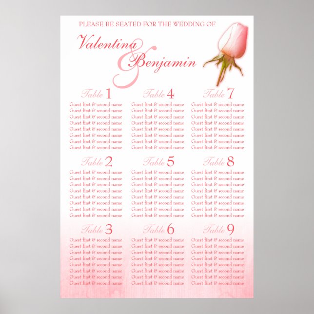 Rosenbügel für Hochzeitssitze 1-9 Poster (Vorne)
