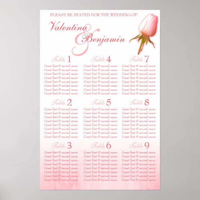 Rosenbügel für Hochzeitssitze 1-9 Poster (Vorne)