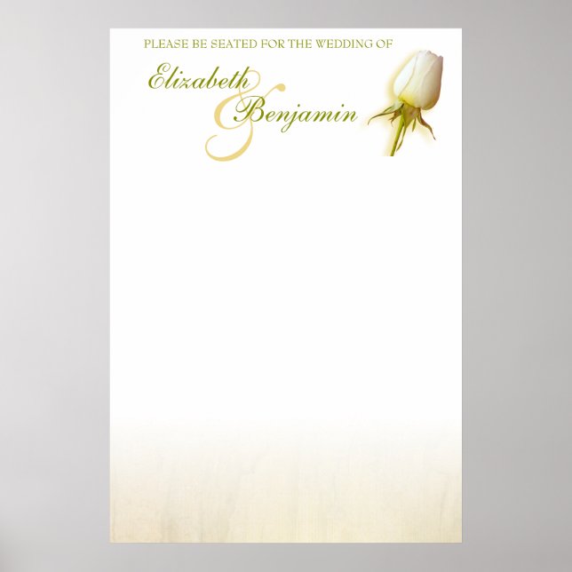 Rosenbügel für Hochzeitssitzplatine Poster (Vorne)