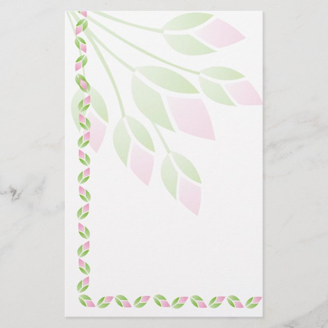 Rosenbügel Stationery-Floral Briefpapier (Vorderseite)