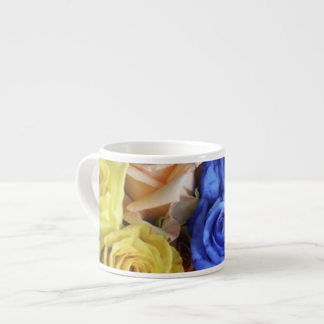 Rosenbuquette Espressotasse (Vorderseite Links)