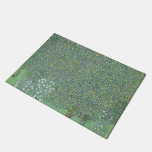 Rosenbüsche unter den Bäumen - Gustav Klimt Fußmatte