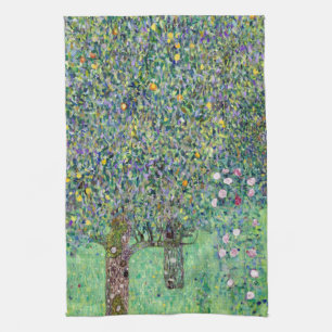 Rosenbüsche unter den Bäumen, Gustav Klimt Geschirrtuch