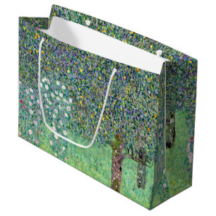 Rosenbüsche unter den Bäumen, Gustav Klimt Große Geschenktüte