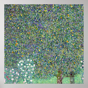 Rosenbüsche unter den Bäumen, Gustav Klimt Poster