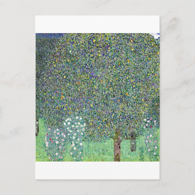 Rosenbüsche unter den Bäumen, Gustav Klimt Postkarte (Vorderseite)
