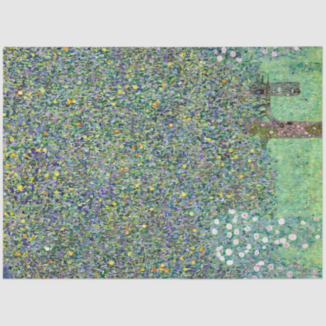 Rosenbüsche unter den Bäumen, Gustav Klimt Seidenpapier (Vorderseite)