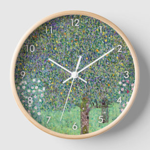 Rosenbüsche unter den Bäumen, Gustav Klimt Uhr