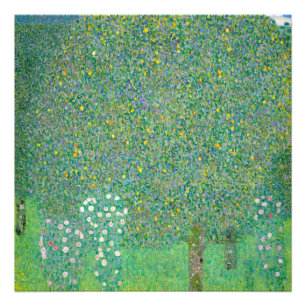 Rosenbüsche unter den Bäumen von Gustav Klimt Fotodruck