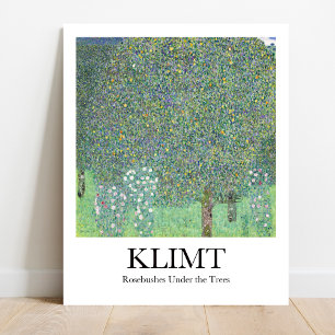 Rosenbüsche unter den Bäumen von Gustav Klimt Poster
