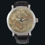 Rosenfamilie - Hirsche im Wald Armbanduhr<br><div class="desc">Dieses Gemälde des Künstlers Friedrich Specht repräsentiert eine Familie 4 Rehe in einem Wald. Das alte Gemälde zeigt schöne neutrale und authentische Farben der Hirschfamilie. Passen Sie Ihr liebstes Zazzle-Produkt mit diesem schönen Bild an.</div>