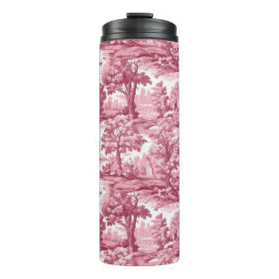 Rosenfarbenes Toile-Design Thermosbecher