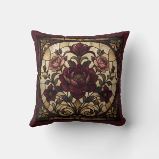 Rosenfenster-Design aus Glasmalerei Kissen
