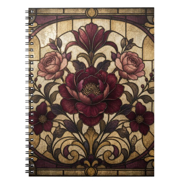 Rosenfenster-Design-Tagebuch Notizblock (Vorderseite)