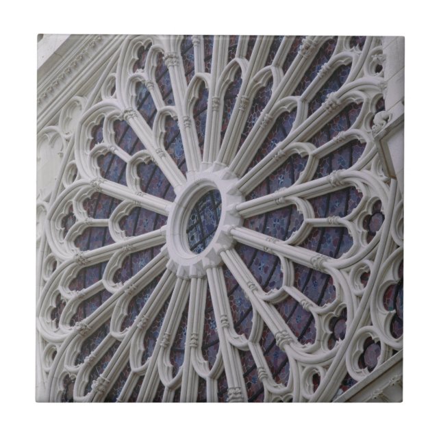 Rosenfenster von der Westfassade, c.1270 Fliese (Vorderseite)