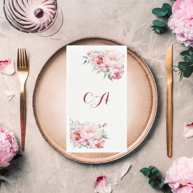 Rosenflora Monogramm Geburtstag Serviette (Von Creator hochgeladen)