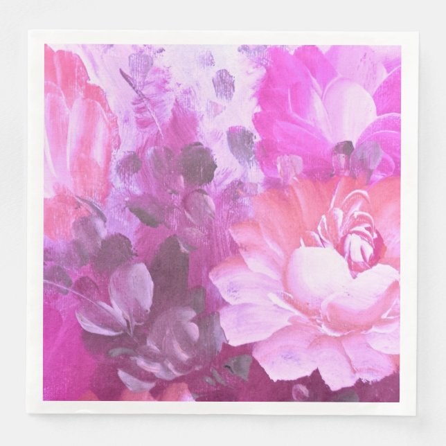 Rosengarten Blume Vintag Wasserfarbe Serviette (Vorderseite)