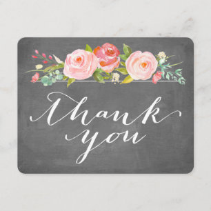 Rosengarten-Blumen-Dankeschön-Tafel-Flat-Card Dankeskarte