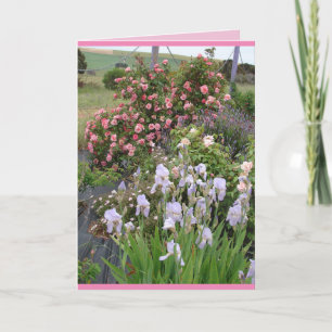 Rosengarten Blumen Irissen Karte