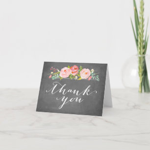 Rosengarten Florales Dankeschön-Kreidetafel-Karte Dankeskarte