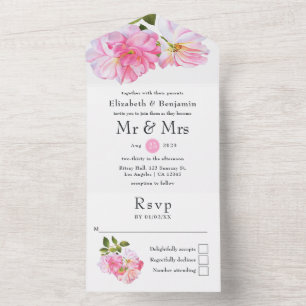 Rosengarten Hochzeit All In One Einladung