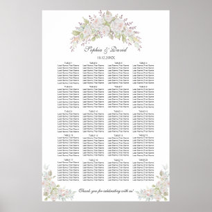 Rosengarten Hochzeitskarte Weiß, Rosa Rosen 160 Gä Poster