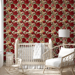 Rosengarten im Vintage-Stil Tapete