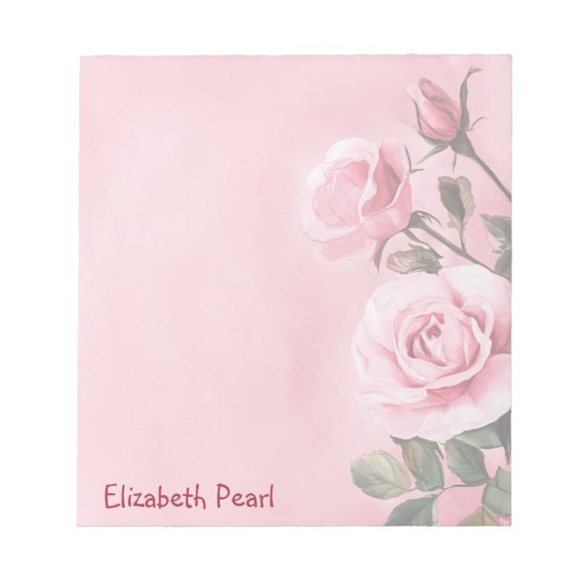 Rosengarten INDIVIDUELLE NAME Lebensmittelgeschäft Notizblock (Vorderseite)