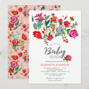 Rosengarten   rosa   Baby Shower   Einladungen