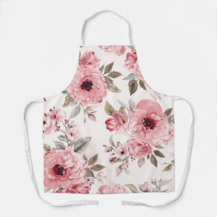 Rosengarten Rosa Wasserfarbe Floral Blush Botanisc Schürze