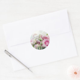 Rosengarten und Peony Buds Eleganter Umschlag Aufk Runder Aufkleber