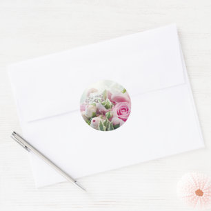 Rosengarten und Peony Buds Eleganter Umschlag Aufk Runder Aufkleber