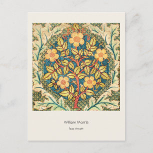 Rosengirlande - William Morris Vintage Kunst Blume Postkarte